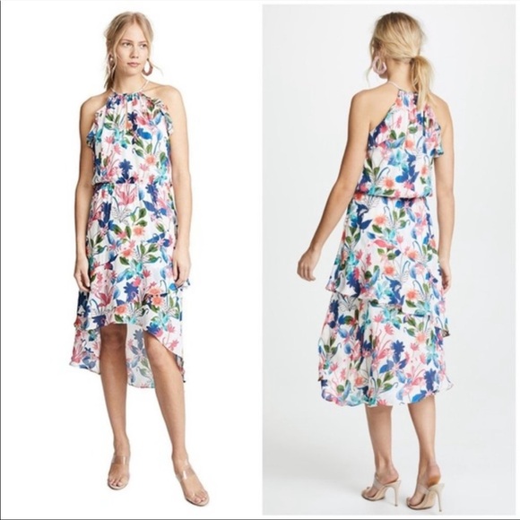 New Parker Saylor Floral Silk Dress in Floral Fiesta - Picture 1 of 3